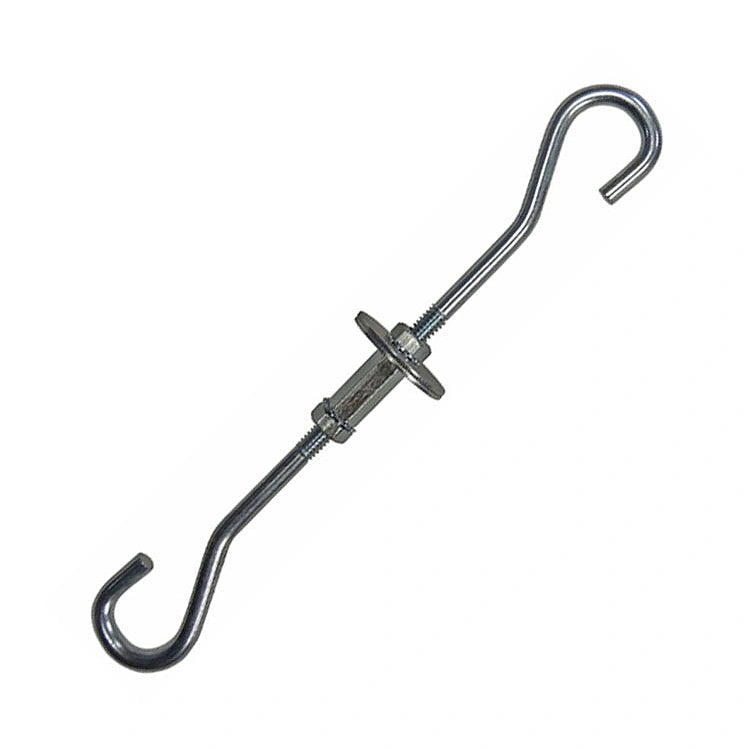 Erva Tool Replacement Hardware Assembly with spring-loaded toggle anchor and dual S-hooks, designed for hanging large Erva disk baffles securely from walls or ceilings.