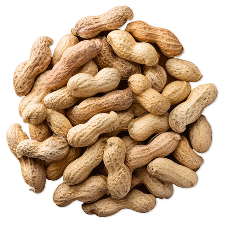 Peanuts In Shell, 2 Lbs.; a pile of whole peanuts ideal for birds and squirrels, offering high-protein, unsalted nutrition in a 2 lb. bag.