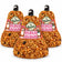 Three Mr. Bird Disco Inferno bird food bells with orange and pink labels on a white background.