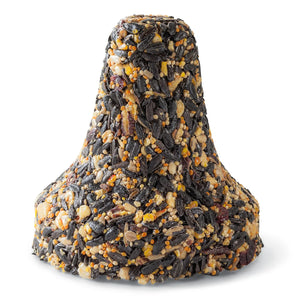 Fruit, Berry, Nut & Seed Bell, Set of 3, featuring black oil sunflower seeds, millet, cracked corn, peanuts, and dried fruit, in mesh bags for easy outdoor hanging.