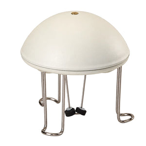 Water Wiggler shown as a semi-flush-mount fixture with a white dome, three metal arms, and black lamp-holders for creating birdbath ripples.