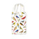 Canvas tote bag with watercolor-style songbirds, titled Wine Cadd, Wildbirds, featuring natural handles, ideal for gifting gourmet treats and reusable use.
