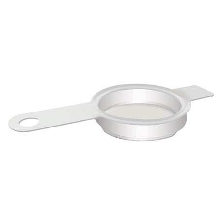 Duncraft Replacement 4 oz Clear Ramekin Cup for Bird Feeders, a shallow circular plastic bowl with two flat tabs, designed for easy bird feeder installation.
