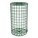 Green wire bird feeder on a white background