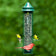 Brome Squirrel Buster Classic bird feeder with birds perched on it, featuring multiple feeding ports and a weight-activated mechanism to deter squirrels.