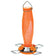 Prism Glass Oriole Nectar Feeder with an orange glass reservoir, flower-shaped feeding ports, and elongated perches. Includes a metal hanger for easy tree or bracket mounting.