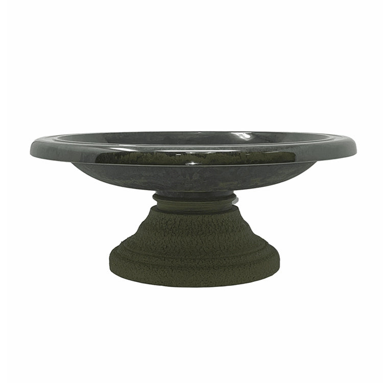 7.5″ Hunter Green Fiber Clay Birdbath
on a white background