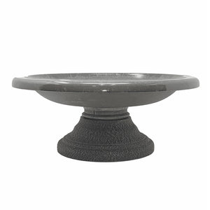 7.5″ Gray Fiber Clay Birdbath on a white background