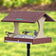 Duncraft Birdwatcher's Platform Feeder with Pole, featuring birds feeding on a wide platform. Includes sectional pole and mesh drainage for easy cleaning.
