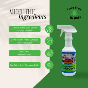 Hummingbird & Oriole Feeder Cleaner Spray: Eco-friendly, enzyme-based formula with essential oils in a 16 oz. spray bottle, ideal for cleaning nectar feeders effectively.