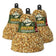Golden Safflower Feast Bell, Set of 3: Compact safflower seed bird-feed bells with hangers, designed for wild birds, discouraging squirrels, and ensuring a mess-free feeding experience.