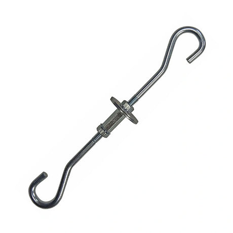 Erva Tool Replacement Hardware Assembly with spring-loaded toggle anchor and dual S-hooks, designed for hanging large Erva disk baffles securely from walls or ceilings.