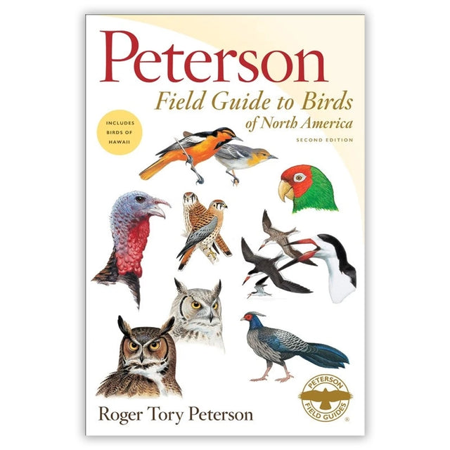 Peterson Field Guide to Birds of North America, Second Edition by Roger Tory Peterson, featuring colorful bird illustrations on the cover