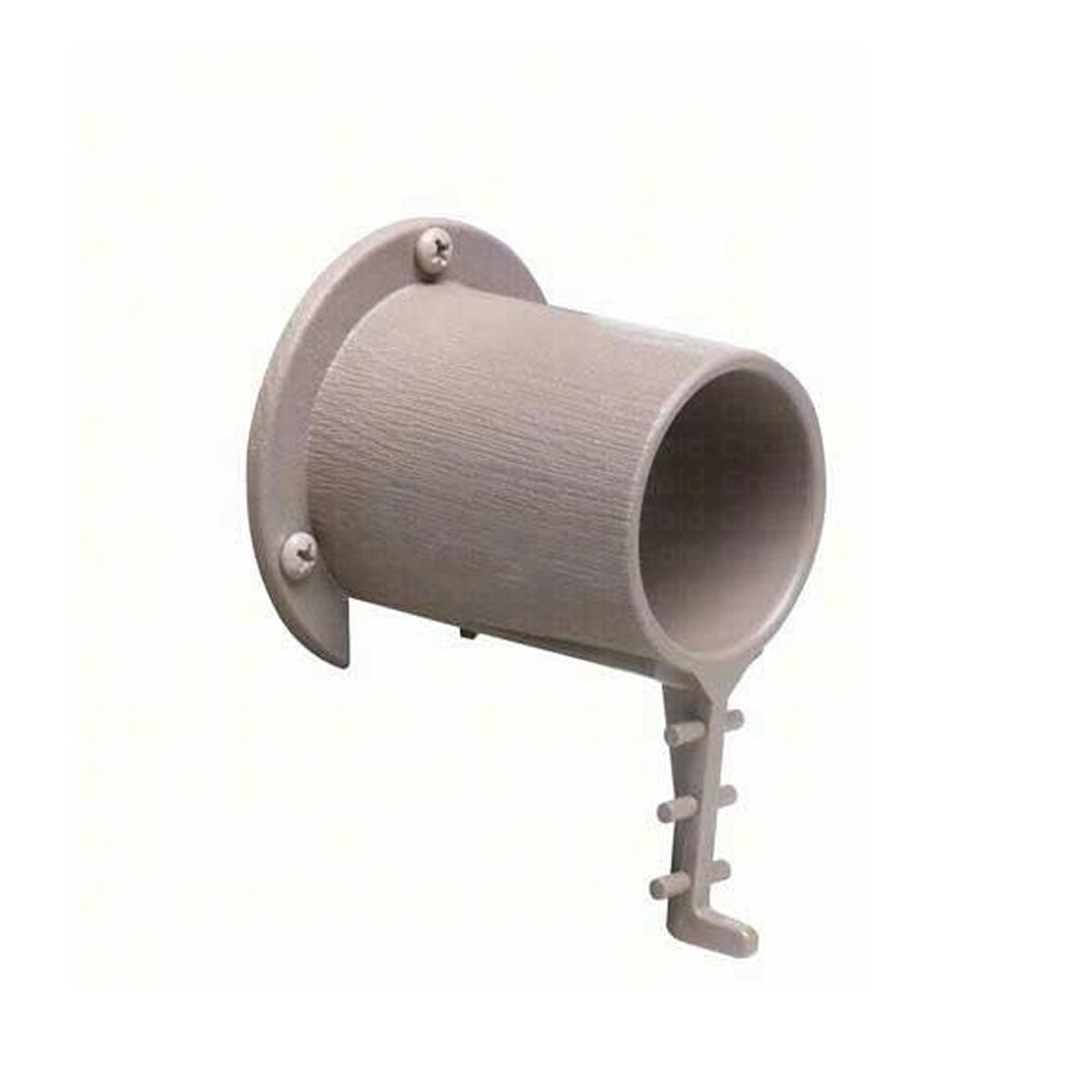 Screw Mount Birdhouse Guardian showing its flange and mounting points for easy attachment, designed to protect baby birds from predators with a narrow entry tube.