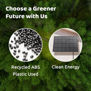 Birdfy Bird Feeder 2 Pro with Camera promotes sustainability, featuring recycled ABS plastic and solar power for birdwatching with AI species recognition.
