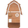 Brown cedar two-chamber bat house with rustic barn-style design, white trim and sheltered bat roosting area