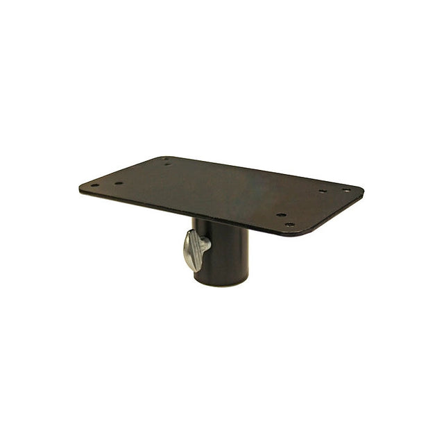 Black metal bird house bracket on a white background