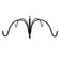 4 Arm Pole Topper sketch showing a black metal hook with curved ends, designed for light-duty use, holding tube feeders with a 13.5 reach.