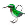 Hummingbird Watering Can with a long beak spout, handcrafted from recycled metal, perfect for indoor and outdoor gardening.