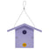 Wren Bird House, Purple, made from durable recycled plastic with a hanging cable. Features a 1-1/4 inch entrance hole and easy-to-open top panel.
