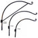 Curved Hand Forged Wall Hanger displaying a group of black metal swingers, designed to secure bird feeders, with durable construction and decorative twists.