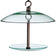 Petite Seed Cylinder Feeder with a glass dome, hanging from a chain, featuring a bottom tray and eco-friendly materials, suitable for various bird seed cylinders.