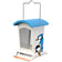 Bird feeder with blue roof and bird illustrations on a white background