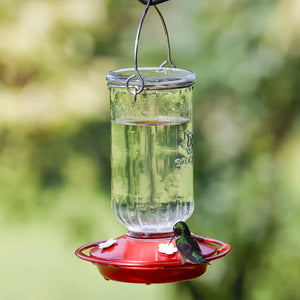 EcoCycle Ruby Roost Recycled Glass Hummingbird Feeder