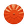 Orange hanging weather baffle with white background. 