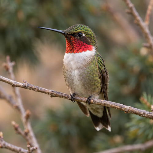 Hummingbird on a frosted twig
