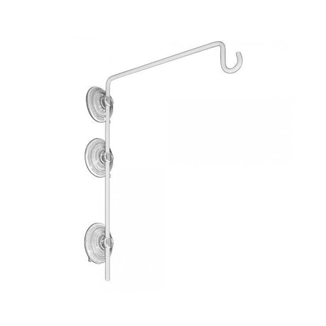 Window Suction Cup Hanger with three firm suction cups and a slim white metal bracket for mounting bird feeders close to windows.