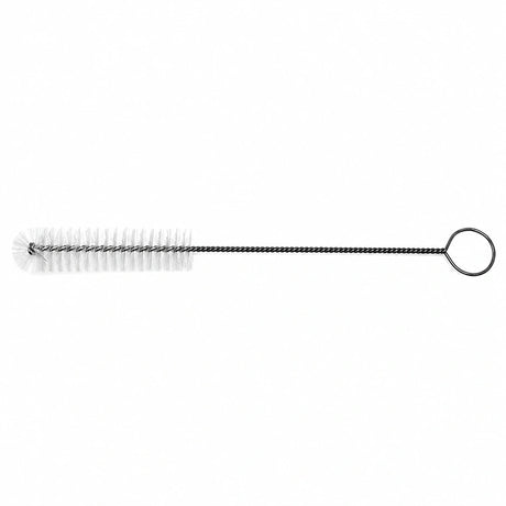 
Slim white bristle hummingbird feeder port brush with wire handle and looped grip for cleaning feeding ports and narrow openings
