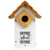 Farmhouse Bluebird House: Cedar birdhouse with a 1-1/2 inch entry hole, predator guard, side panel for cleaning, and fledgling grips.