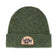 Duck Trio Wool Blend Beanie, Forest: Forest-green rib-knit beanie with embroidered duck silhouettes on cuff, showcasing nature and birdwatching passion. Cozy, durable, and perfect for outdoor adventures.